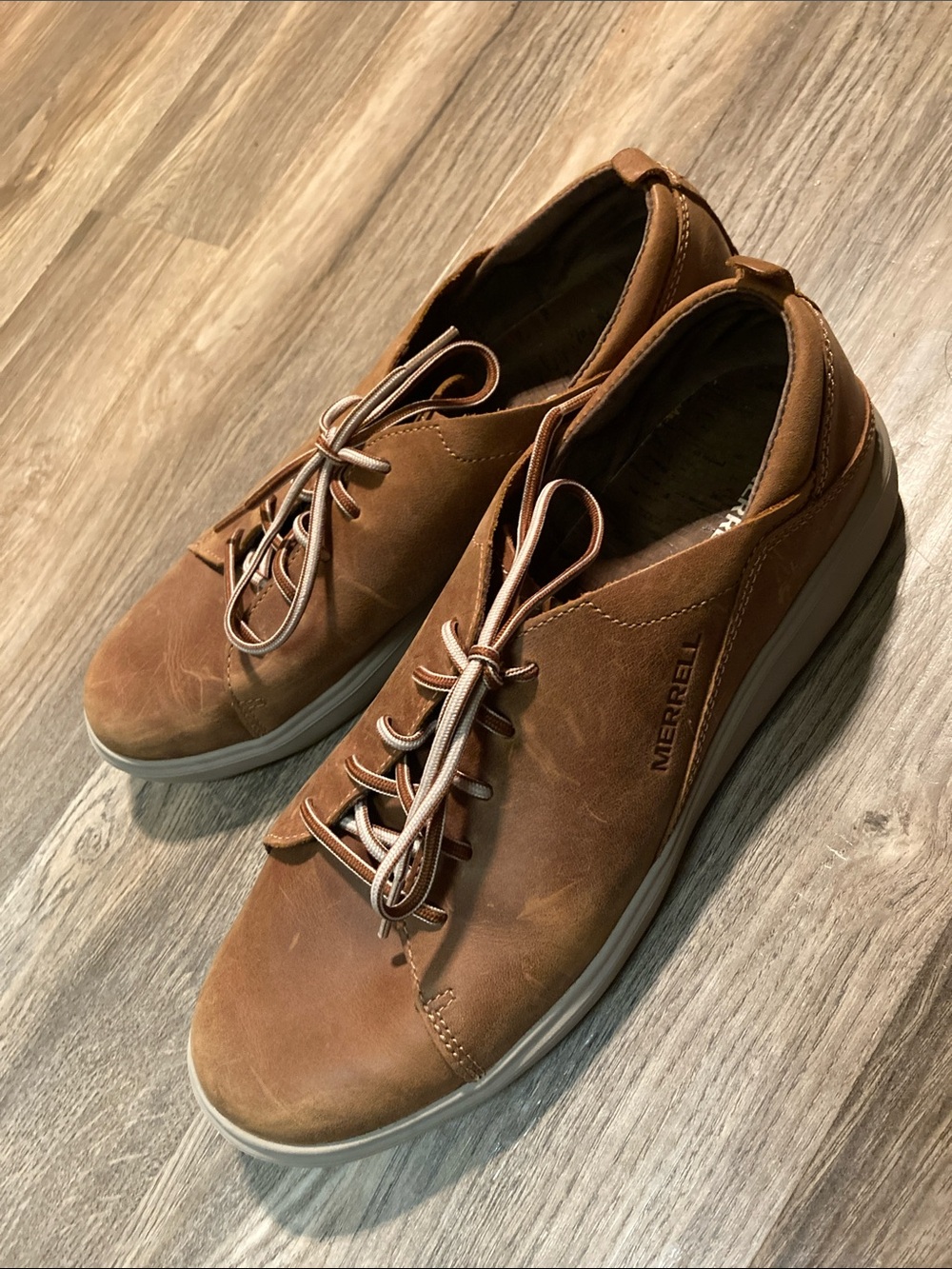 Merrell Around Town Antara Brown Sugar Leather Casual Lace-Up Shoes